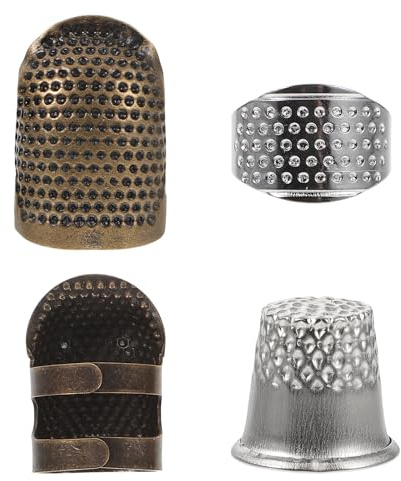 Alipis 2 Set di Ditali in Rame Vintage per Cucito a Mano Copridita in Lega Resistente Protezione per Dita da Cucire e Ricamo Accessori Artigianali per Lavori Manuali