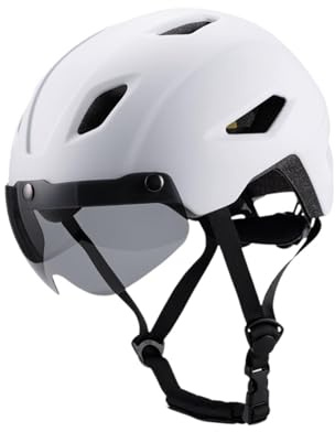Casco de Bicicleta para Niños con Visera Desmontable, Ligero y Acolchado para Ciclismo y MTB- Blanco