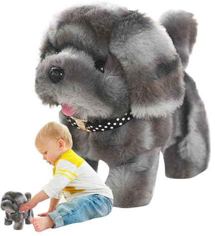 Cane giocattolo elettronico, cane robot di peluche | Cane robot elettronico - Giocattolo farcito interattivo, giocattolo da passeggio animato realistico adorabile per le vacanze di compleanno