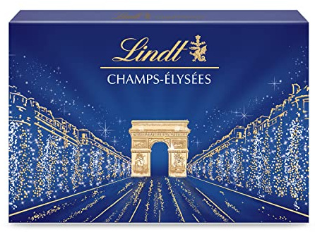 Lindt - Boîte CHAMPS-ELYSEES - Assortiment de Chocolats au Lait, Noirs et Blancs, 182g