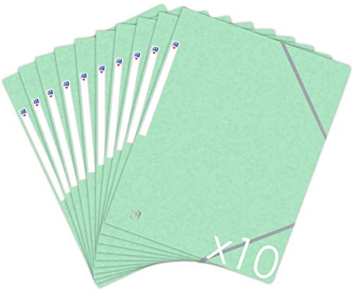 Oxford Topfile+ - Carpetas de cartón (10 unidades), color verde pastel