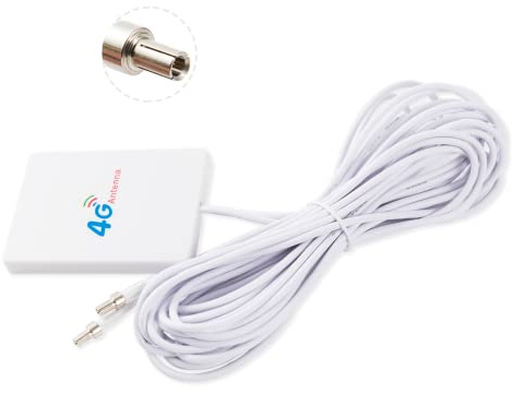 Vecys 4G/3G LTE TS9 Hanadapter 5dBi Patch Antenn WiFi Antennförstärkare 3 m/10 ft kabel Kompatibel med 4G/3G/2G Mobil Router WiFi WLAN Trådlös Bluetooth