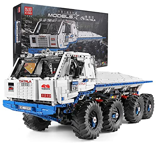 Mould King 13144 Technik Ferngesteuert LKW Truck T813 PROFA 8x8,Technik Groß Off-Road Truck LKW mit Motors, Klemmbausteine Bauset Kompatibel mit Technologie Spielzeug