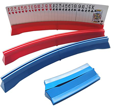 JJHREI 4 Pack Playing Cards Holder - Foldable Card Holders for Playing Cards - Curved Playing Card Rack for Adults Seniors Arthritis