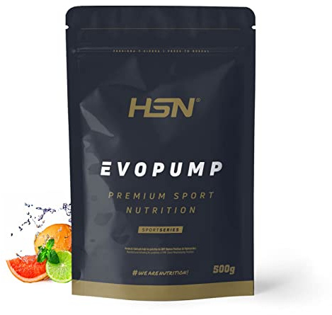 HSN Evopump en Polvo (600mg Nitratos) | Ponche de Frutas 500g | Pre Entreno Sin Estimulantes (0% Cafeína) | Con Citrulina + Arginina | No Incluye Dosificador | No-GMO, Vegano, Sin Gluten