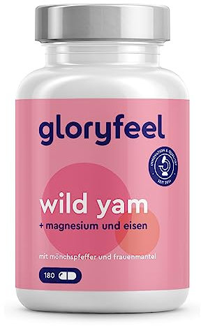 Wild Yam + Mönchspfeffer + Frauenmantel - 180 Kapseln - Plus Magnesium & Eisen - Hochdosierter Extrakt aus der Yamswurzel