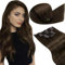 LaaVoo Clip in Extensions Echthaar Braun Haarverlängerung Echthaar Clip in Extensions Dunklebraun Remy Braun Echthaar Extensions Clip in Doppelt Tressen 40cm 7PCS 105g #4