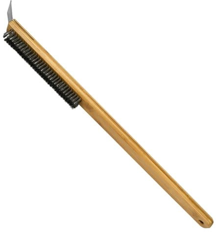 Spazzola Per Forno A Pizza, 57.5cm Spazzola Per Pulizia Della Pietra Per Pizza Con Raschietto E Manico Lungo In Legno, Strumento Di Pulizia Per Barbecue, Spazzola Per Forno Per Pizza Cucina