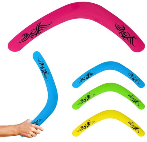 Navoys 40cm Sports Boomerang - Flying Toy for Children, Fun Throwing Activity for Kids, V Shaped Super Boomerang, Comes in Either Pink, Blue, Green or Yellow, Outdoor Throw Toy