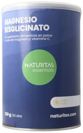 Naturitas Essentials | Magnesio bisglicinato | 230 g de polvo | Sabor Limón | Bisglicinato de magnesio y Vitamina C | Ingredientes de alta biodisponibilidad y tolerancia digestiva