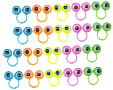 Toyvian Lot De 30 Anneaux Oculaires Pour Doigts D'garçon Et Filles, Jouets Éducatifs Et Interactifs, Plastique Léger, Couleurs Variées, Adaptés Aux Fêtes Et Jeux Créatifs