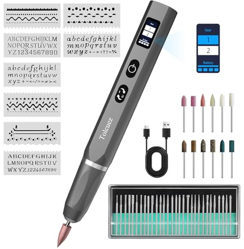 Engraving Pen with 50 Accessories, Cordless Rotary Tool Kit - Rechargeable Engraving Pen for Metal, Wood, Glass, Plastic - Beginner Friendly Engrave Tool for Artists & DIYers