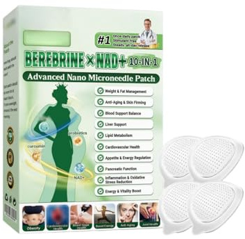 Moringa 10 en 1 Advanced Nano Microneedle, ingredientes naturales, parches adelgazantes para hombres y mujeres.Una caja de cuatro tabletas