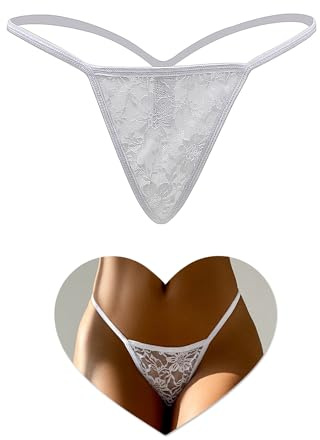 ohmydear Stringstring för dam tanga sexig chic spetsunderkläder stora storlekar transparent G-string blommig underkläder outfit varma underkläder underkläder