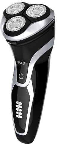 MAX-T Electric Razor for Men, Wet and Dry Men's Electric Shaver, 1H Fast Charging & 120Mins Runtime, Skin-Protection, IPX7 Waterproof, Rotary Shavers with Pop-up Trimmer, LED Display