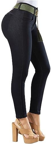 LT.ROSE by Draxy 1324 Fashion High Waisted Butt Lifting Colombian Jeans Pantalones Colombianos Levanta Cola Black 5