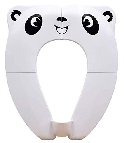[Upgrade Version] Toilettensitz Kinder - RIGHTWELL Faltbarer Toilettensitz Kinder für Reise Töpfchen,Tragbar Reise WC Sitz Kleinkind Töpfchentrainer mit Aufbewahrungstüte (Weiß)