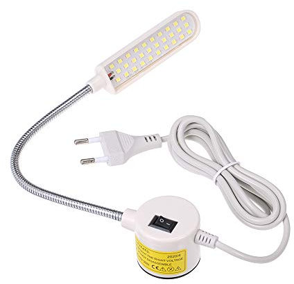Lixada 30LED Lampada per Macchina da Cucire 6W AC110-250V con Braccio Flessibile e Base Magnetica Lampada led per Macchine da Lavoro Portatile per Banco di Lavoro Macchina da Cucire