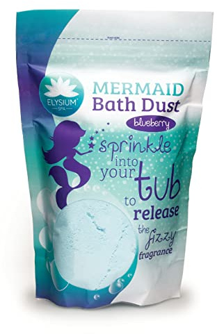 Elysium Spa Mermaid Bath Dust | Blueberry Scented Fizzing Bath Salts, for Children - Reseable Pack (400g)