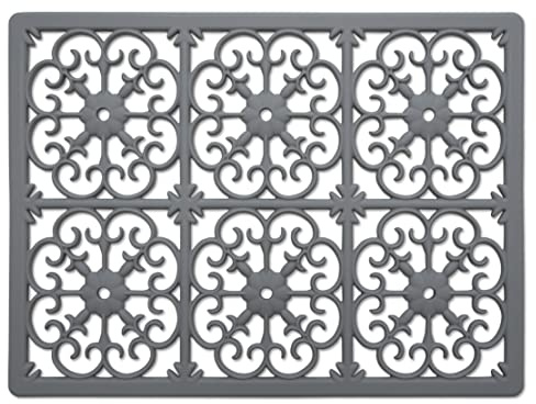 GASARÉ, Extra Large, Thick, Silicone Trivet for Hot Dishes, Pots, and Pans, Heat Resistant Mat for Countertop, Hot Pad for Kitchen, Easy to Clean, 16 x 12 x 3/8 Inches, Gray