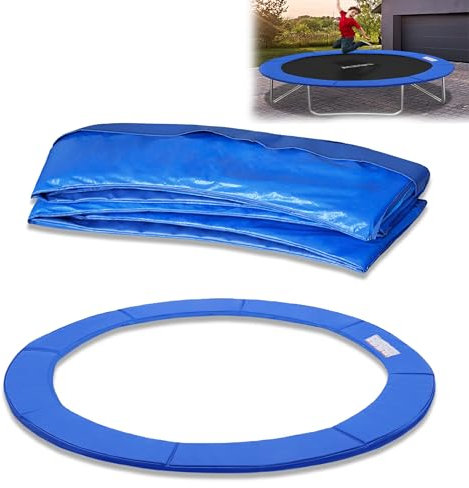 YRHome Trampolin Randabdeckung Federabdeckung Ø 244cm 305cm 366cm UV-Beständigkeit Reißfest Randschutz Sicherheitsmatte Trampolinzubehör Standardgröße für Trampoline Blau