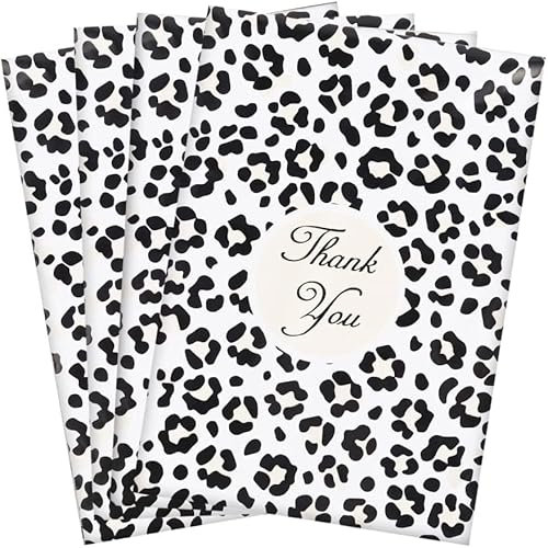 Wanxida 100St Folienversandtaschen Plastikversandbeutel Versandbeutel Warenbeutel Versandtasche, undurchsichtig, 25cm x 35cm (Cheetah)