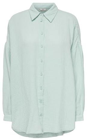 ONLY Camicetta Lunga Oversize da Donna a Maniche Lunghe, Classica Tunica Top con Spacchi ONLTHYRA, Grigio, XS
