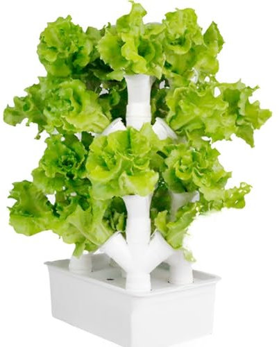 QUTBAG Tour hydroponique Verticale, Tour de Plantes potagères, kit hydroponique de tuyaux en PVC, équipement de Plantation hydroponique pour légumes à Feuilles, Herbes, Culture de laitue et de Fruits