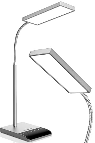 LEPOWER LED Desk Lamp, 800LM for Home Office, 12W Reading, Eye-Caring Desk Light, Touch Table Lamp, Gooseneck Lamp, 50 Lighting Modes, Bright Desk Lamps for Bedroom Study Room