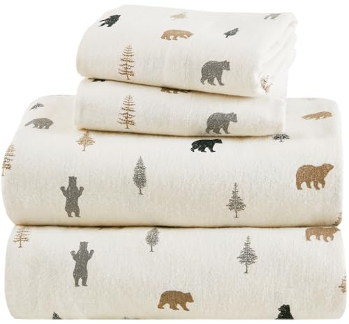 Comfort Spaces Juego de sábanas de Franela 100% algodón tamaño matrimonial, Ultra Suaves y acogedoras, con Bolsillo elástico de 12 Pulgadas para colchones de hasta 14 Pulgadas, Ropa de Cama de
