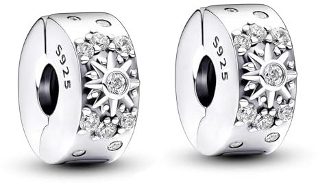 Fokroin 2 Pièces Charms Femme, Charme Pearl en argent sterling 925, Bracelet, Collier, pour Bracelet et Collier Pandor, Breloque Pendentif Perles Bijoux Cadeaux Anniversaire Mères Sœur