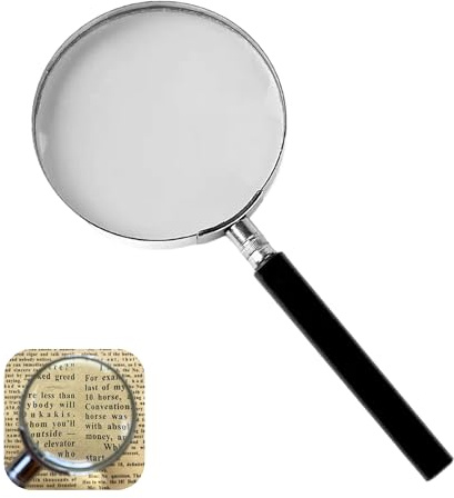 75mm Portable Magnifying Glass 3X Metal Handheld Shatterproof Mirror