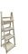 Estantería para Plantas, Interior y Balcón, Soporte Flores, Escalera de 4 peldaños Plegable de Madera (Natural)
