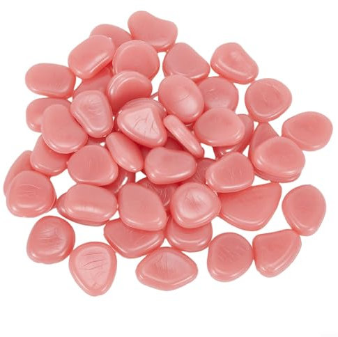 ZiStarlilife 50 ciottoli luminosi decorativi da giardino fosforescenti, per vialetti, vialetti, acquari, esterni, interni, 2-3 cm, colore: rosa