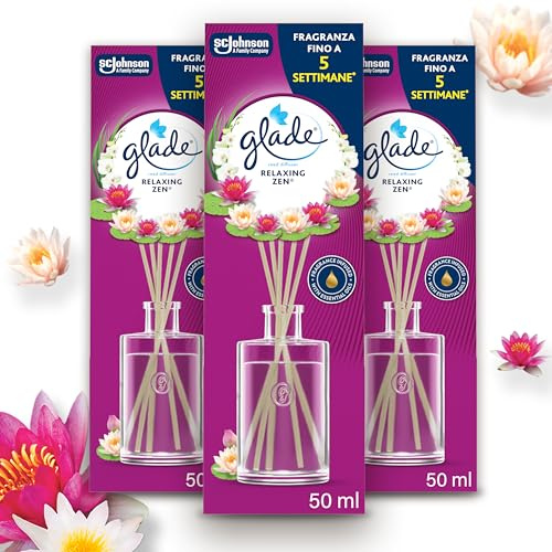 Glade Profumatore per Ambienti Bastoncini, Relaxing Zen, 3 x 50ml