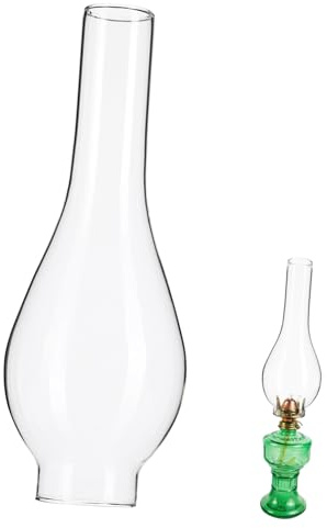 Vaguelly Cheminée En Verre Pour Lampe À Pétrole Abat-Jour Transparent De Rechange Couvercle De Lampe À Huile Accessoire Rétro Résistant À La Chaleur Pour Luminaires D’Intérieur