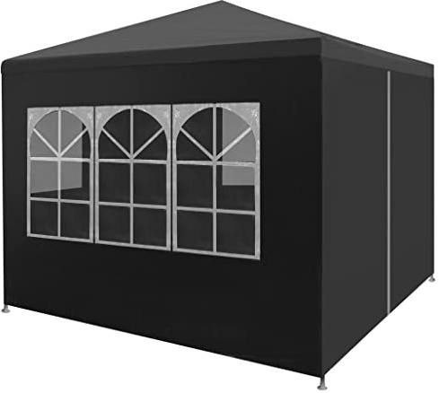 Festtält 3 x 3 m antracit Hem och trädgård gräsmatta och trädgård utomhus levande utomhusstrukturer baldakiner och lusthus