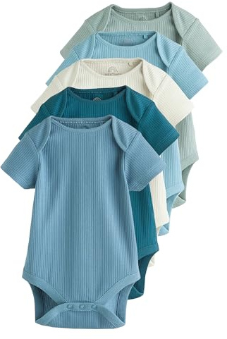 NEXT Nyfödda pojkar 5-pack kortärmade babybodys Blå 74-80