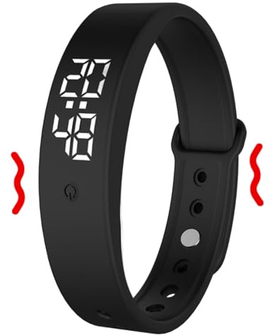 Gcroet vibrerande larm armband med tyst vibration, vattentät armbandsur för tunga sovande, studenter, barn, män och kvinnor.