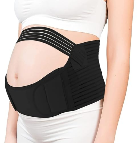 Bemonew Ceinture de soutien de grossesse 3 en 1 pour douleurs au dos/pelviens/hanches - Réglable et respirante
