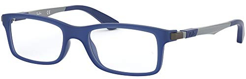 Ray-Ban Junior Kids' RY1588 Rectangular Prescription Eyeglass Frames, Matte Blue/Demo Lens, 47 mm