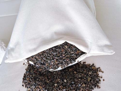 Turmerry Buckwheat Pillow Queen Size - 20x30 - USA Origin Hulls - Adjustable Loft and Firmness for Cervical Support for Back and Side Sleepers - Zippered Organic Cotton Cover - Sleeps Cool