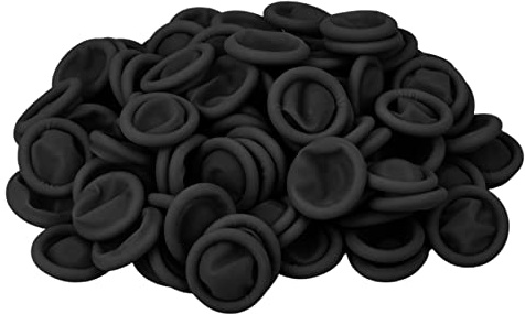 200 Pcs Finger Cots, Disposable Finger Protectors, Latex Anti-Static Finger Tip Rubber Protect Keeping Dressing Dry and Clean (200 Pcs, Black)