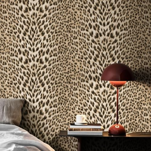 Simon&Siff Leopard Print Non-Pasted Embossed Wallpaper 17.3 in x 19.7 ft