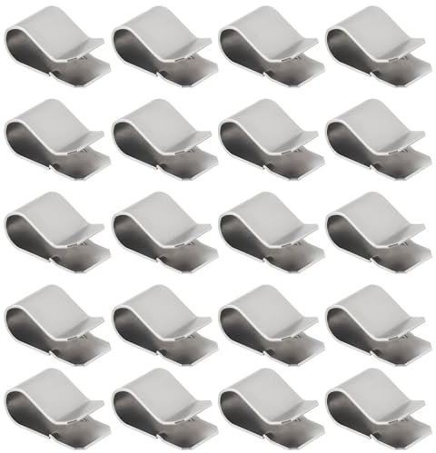 LT Easiyl Lot de 30 Clips de Fixation en Acier Inoxydable pour Tige de Lumière Clip à Ressort pour Grille Clip en U 21,4 X 12 Mm Ton Argent pour Tuyau de 3,5 Mm