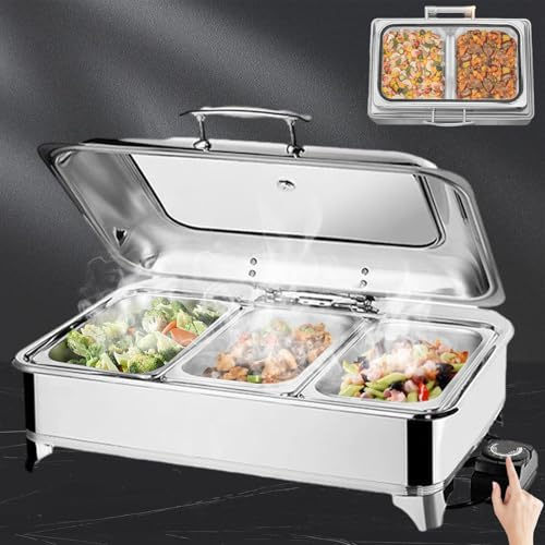 Aocay Chafing Dish Buffet Elettrico Temperatura Regolabile(A,1/3 Pan)