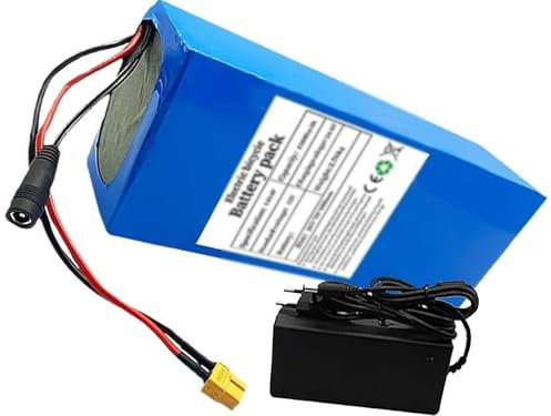 52V 45Ah 14S4P E-Bike Lithium-Ionen-Akku, 52V 45Ah Elektrofahrrad-Akku mit Ladegerät wasserdichter PVC-Akku Eingebautes BMS für 200W-1000W Elektrofahrrad Motor 52V 45Ah,XT60