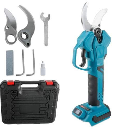 Forbici elettriche per Makita 18V, forbici con motore senza spazzole da 800W con diametro di taglio di 15-50 mm, forbici a batteria da giardino senza fili per la potatura di arbusti e alberi da frutto
