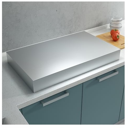 tapa encimera gas Placa de cubierta para cocina de gas totalmente cerrada, de acero inoxidable con tapete antideslizante, rejilla gris para cocina, fregadero de RV(1.0mm,H 7cm/2.8in)
