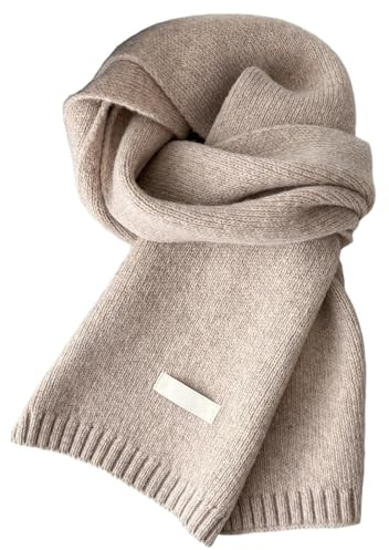Warmer Winterschal für Damen Herren Wollschal Weiche Warm Strickschal Einfarbig Gestrickter Schals Modischer Vielseitiger Kaschmir Schal aus 100% Wolle - ideale Geschenke für Frauen & Männer